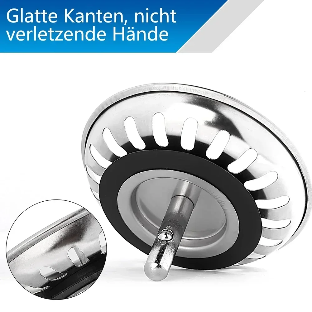 Sitko do zlewu kuchennego 304 korek wody ze stali nierdzewnej 80/82/84MM zlew do łazienki filtr wody wtyczka zlew odpływowy akcesoria do zlewu