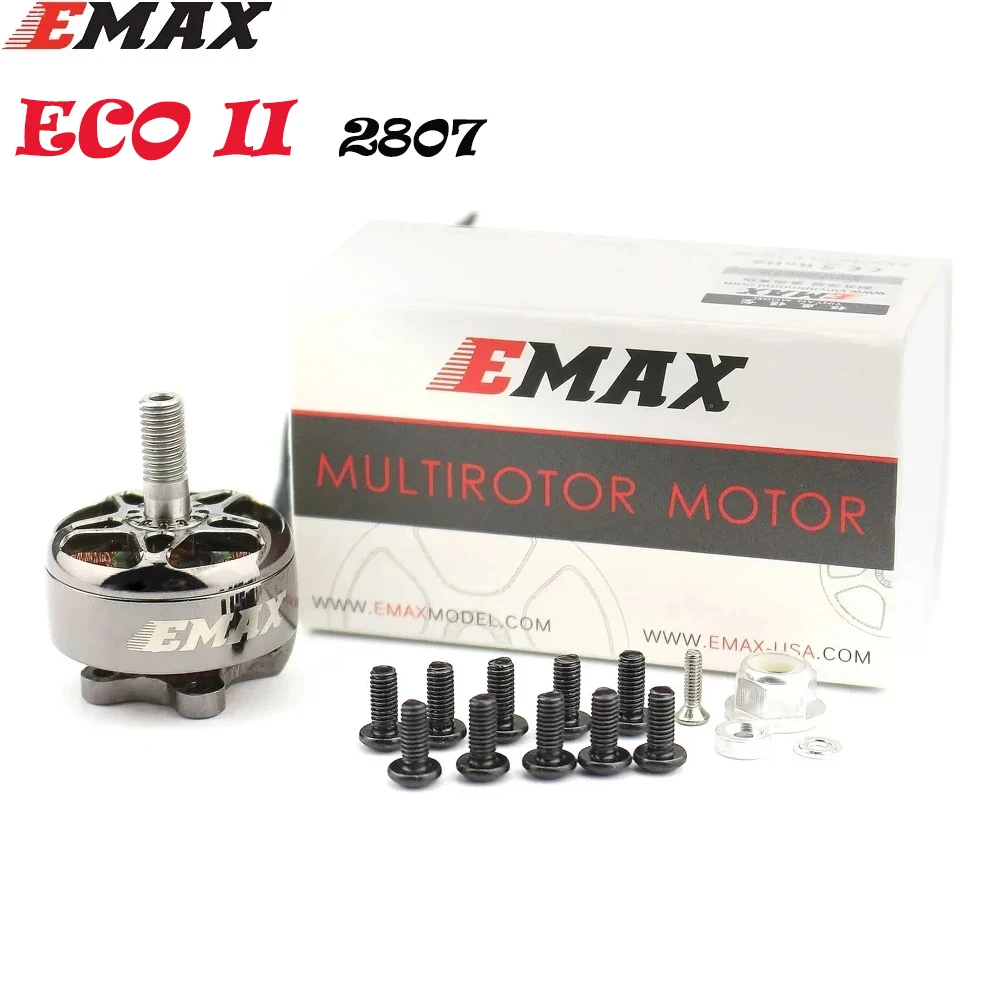 4pcs EMAX ECOII Series ECO II 2807 6S 1300KV 5S 1500KV 4S 1700KV Brushless Motor for FPV Racing RC Drone DIY Parts