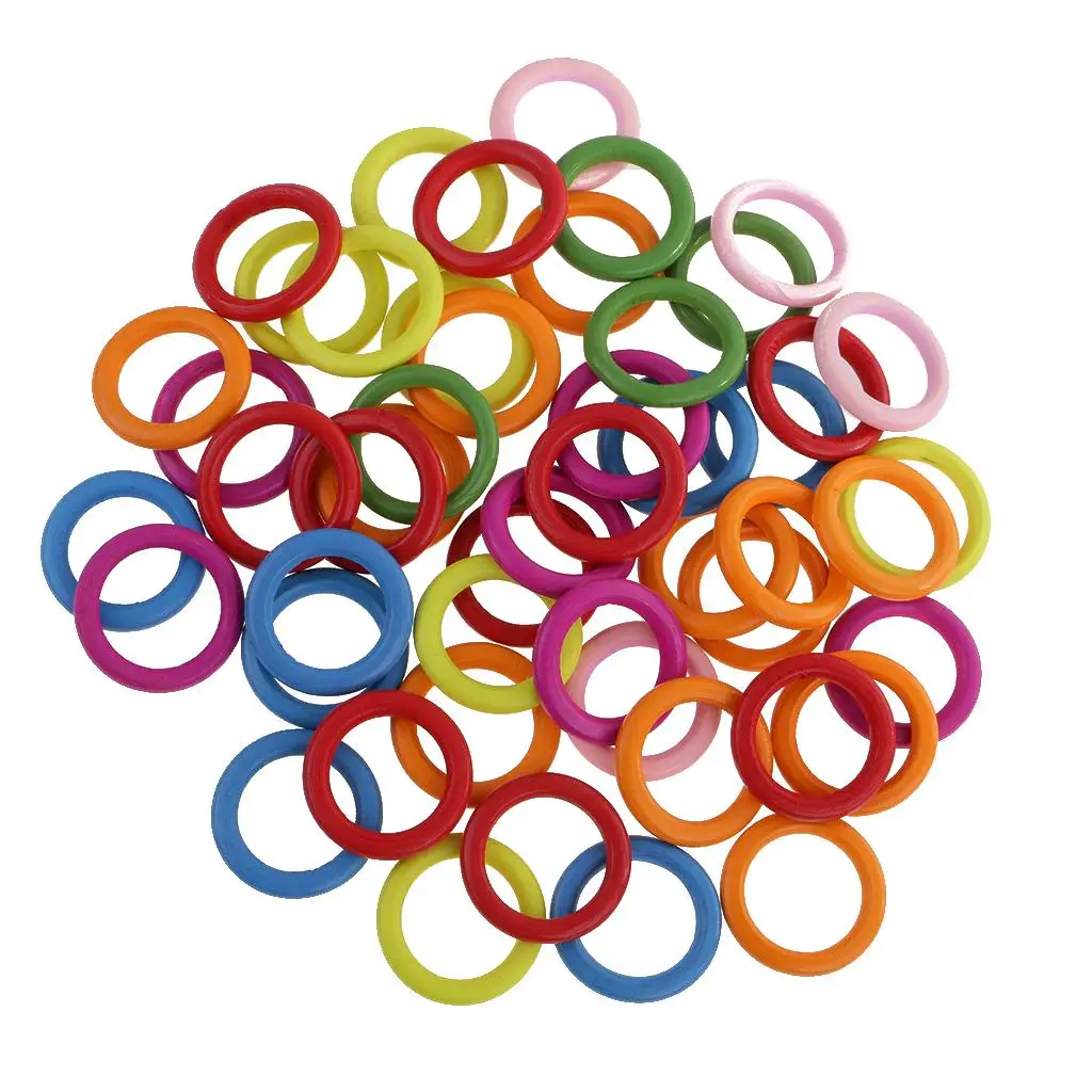 50 Pieces Natural Wood Rings Circle,colorful Wooden Loops for DIY Projects Pendant Connectors Jewelry Making,