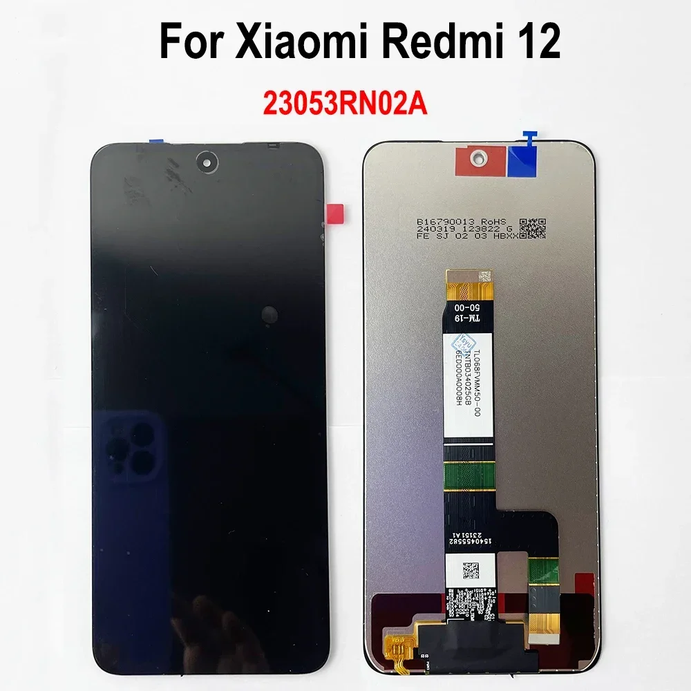 Xiaomi Redmi 12 için LCD ekran dokunmatik ekranlı sayısallaştırıcı grup Redmi 12 için ekran 23053RN02A ekran çerçeve değiştirme ile