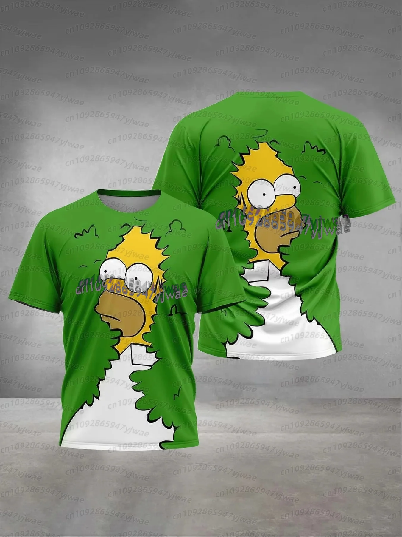 Camiseta masculina de manga curta, 26, verão, classe Simpsons, gola redonda, verão, plus size, casual, camiseta masculina, roupas masculinas