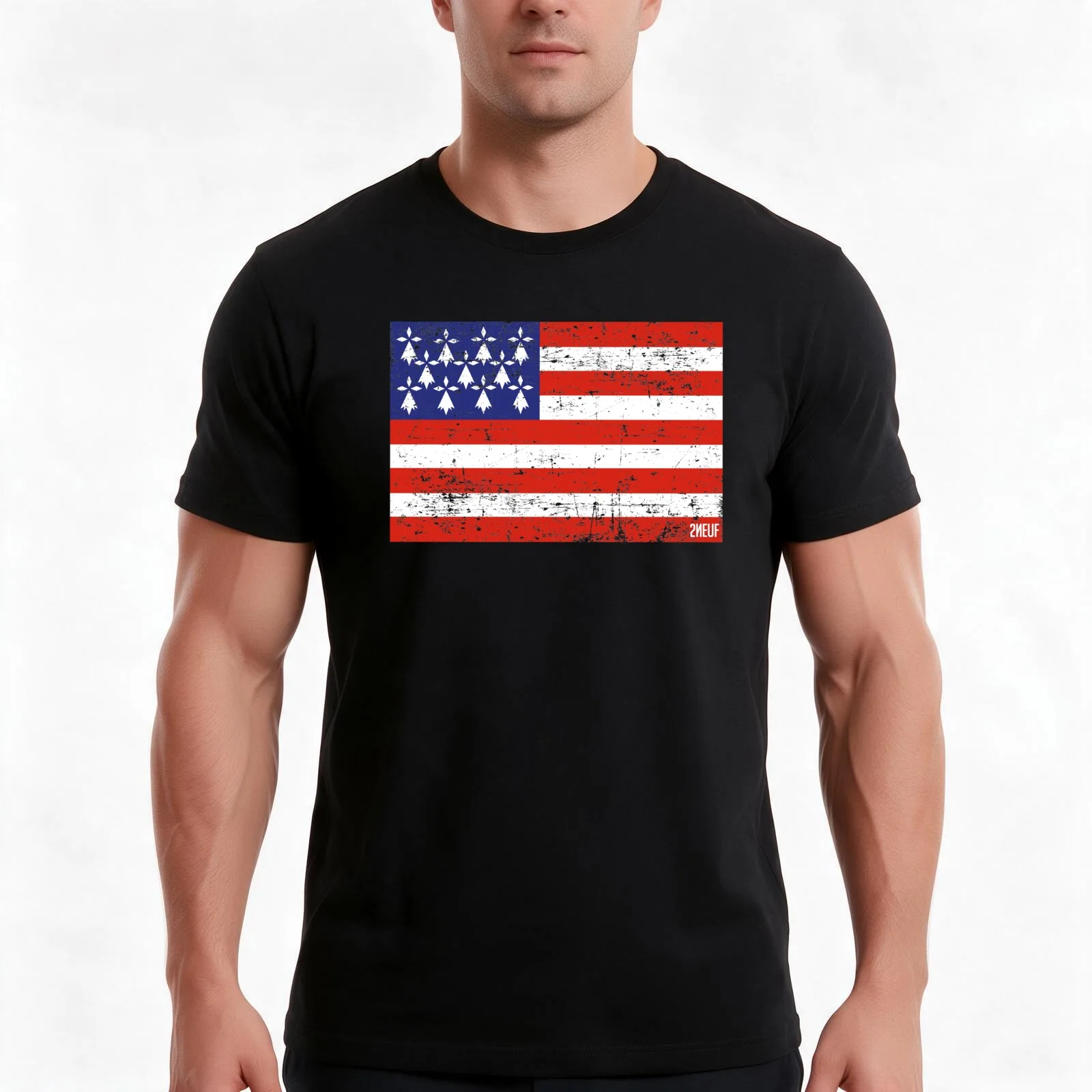 BZH FLAG - [REMASTERED] T-Shirt Summer Casual Cotton Tee Oversized Streetwear Tops Vintage Graphic Print Unisex Men Women