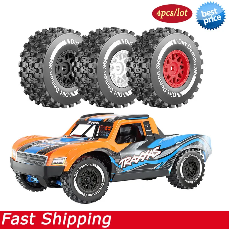 4 Stück 80mm Short Course Offroad-Räder & -Reifen, RC-Upgrade-Teile für 1/14 1/16 Traxxas Mini Slash