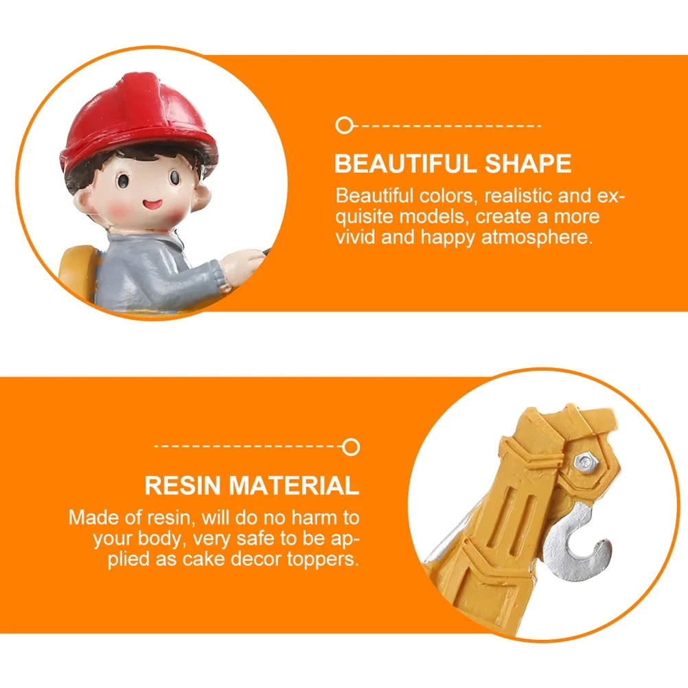 كعكة ديكور الراتنج سيارة صغيرة سطح المكتب زخرفة زخرفة لحفلة عيد ميلاد الأولاد استحمام الطفل سيارة الحلي #4