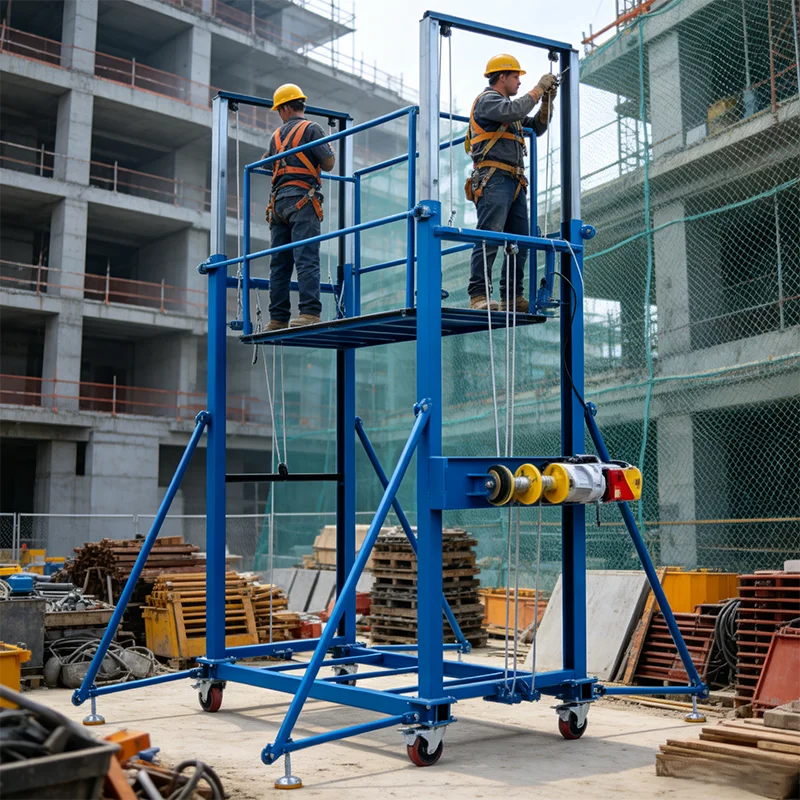2-12 m Electric Steel Scaffold Lift 15m Foldable Platform With CE Certification Heavy-Duty Motor Remote Control Model
