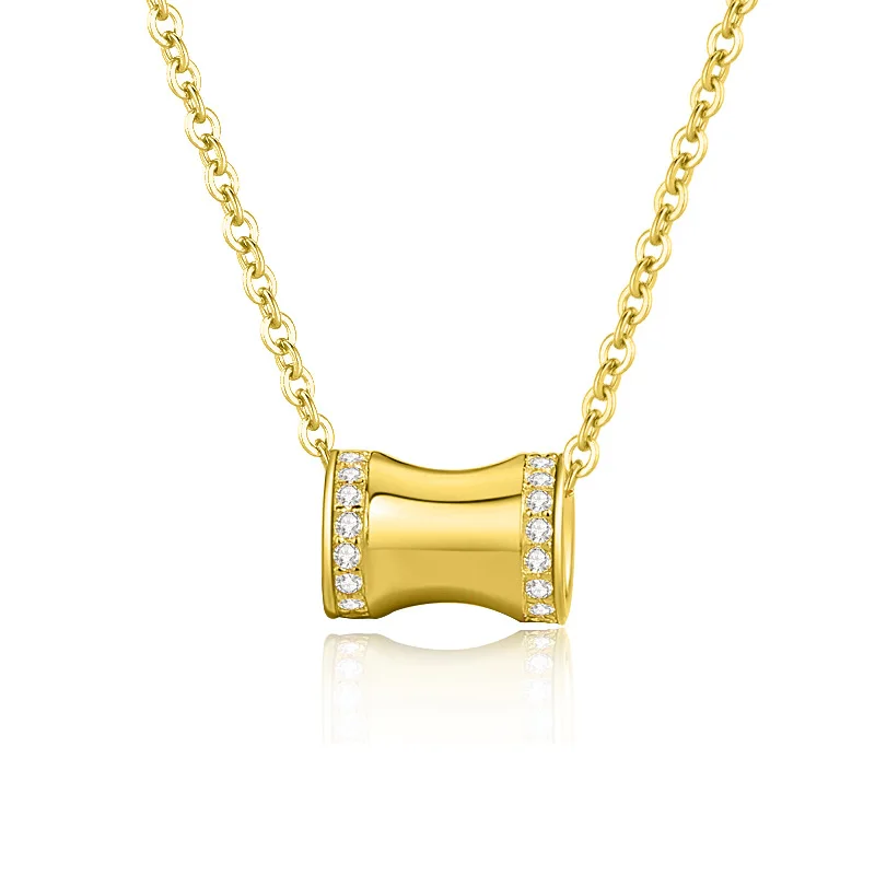 

Advanced Sense Somatty Design Zircon Hot Cross-Border Silver Shiny Trendy Necklace Lucky Roller Small Waist Clavicle Chain