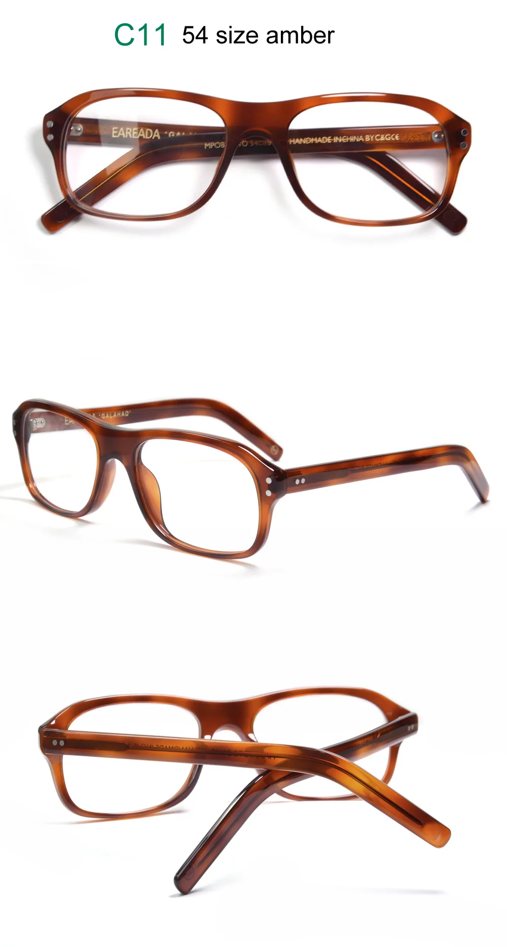 Kingsman Film Cosplay Brille Vintage Rechteck Brillengestelle für Männer Clip-on-Befestigung Polarisierte Sonnenbrille mit Etui – Detail 20