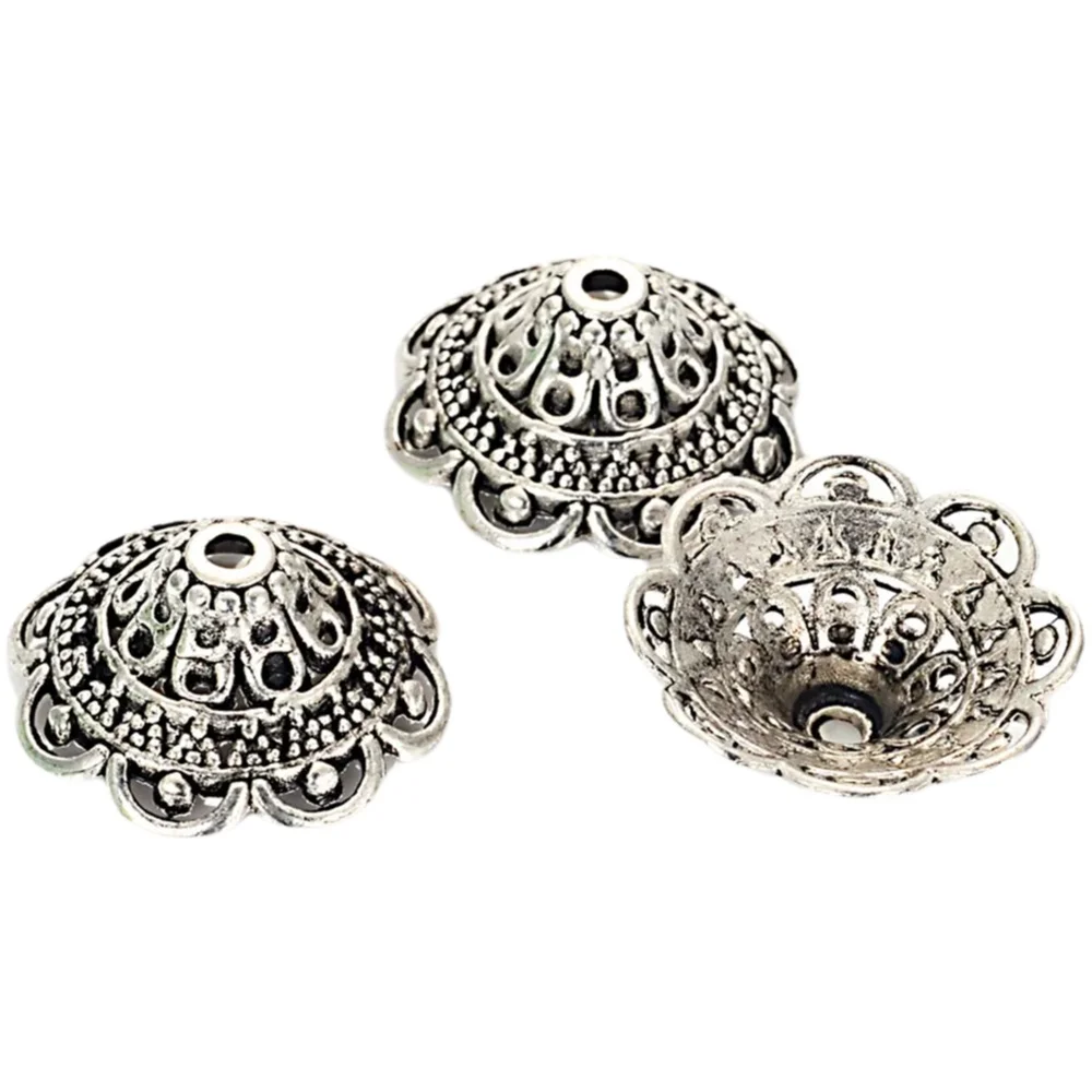 20 sztuk 8*18 MM antyczne posrebrzane ze stopu duże koraliki czapki Diy akcesoria do ręcznego wytwarzania biżuterii biżuteria akcesoria hurtownie — zdjęcie 2