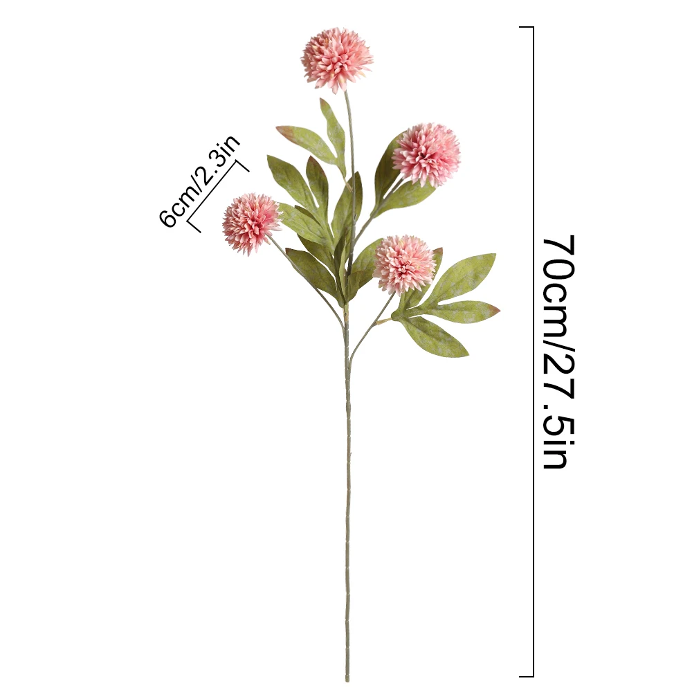 4-köpfige künstliche Gänseblümchen-Seidenblumen, 70 cm, künstlicher Blumenzweig für Heimdekoration, DIY-Esstisch-Deko-Accessoires – Detail 2