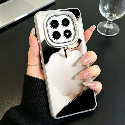White Apple Gold Leaf For Xiaomi MI Poco X7 X6 X5 X4 X3 M8 M7 M6 M5 F8 F7 F6 Pro Shockproof Plating Matte Cover Phone Case