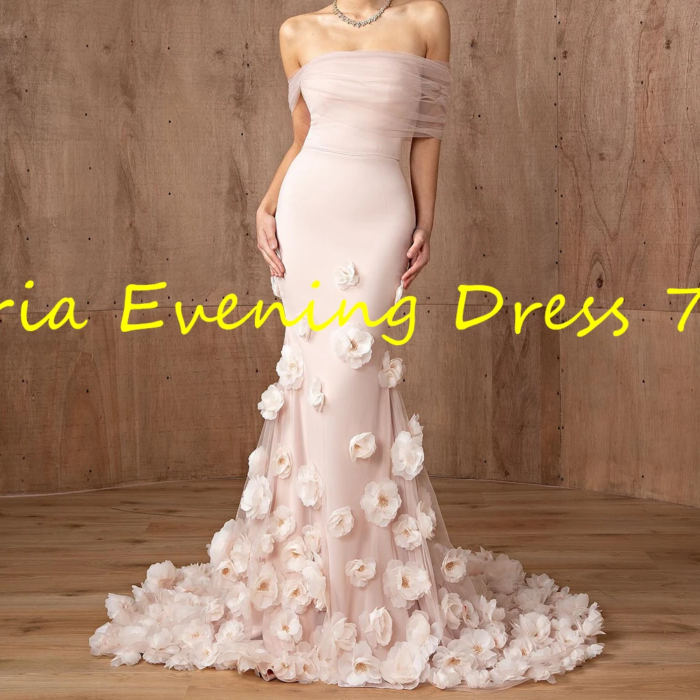 مخصص دقيق حورية البحر طول الكلمة بدون حمّلات الأورجانزا بلا أكمام يزين فستان سهرة أنيق vestidos para mujer