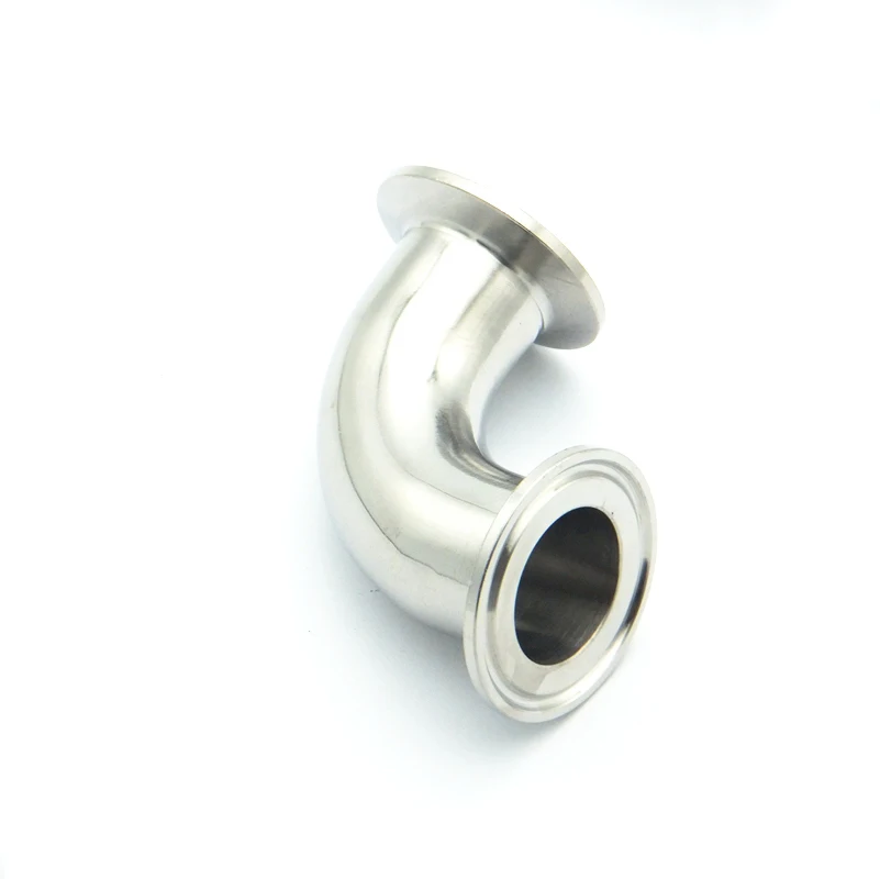 12.7mm 19mm 25mm 32mm 38mm 45mm 51mm 57mm 63mm 76mm 89mm 304 Stainless Steel Sanitary Ferrule Elbow Pipe Fitting Fit Tri Clamp