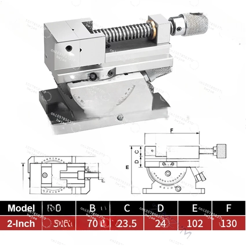 High Precision 2-Inch Universal Grinder Precision Vise Screw Sine Slope Adjustable Angle Screw Tool Precision 0.005mm
