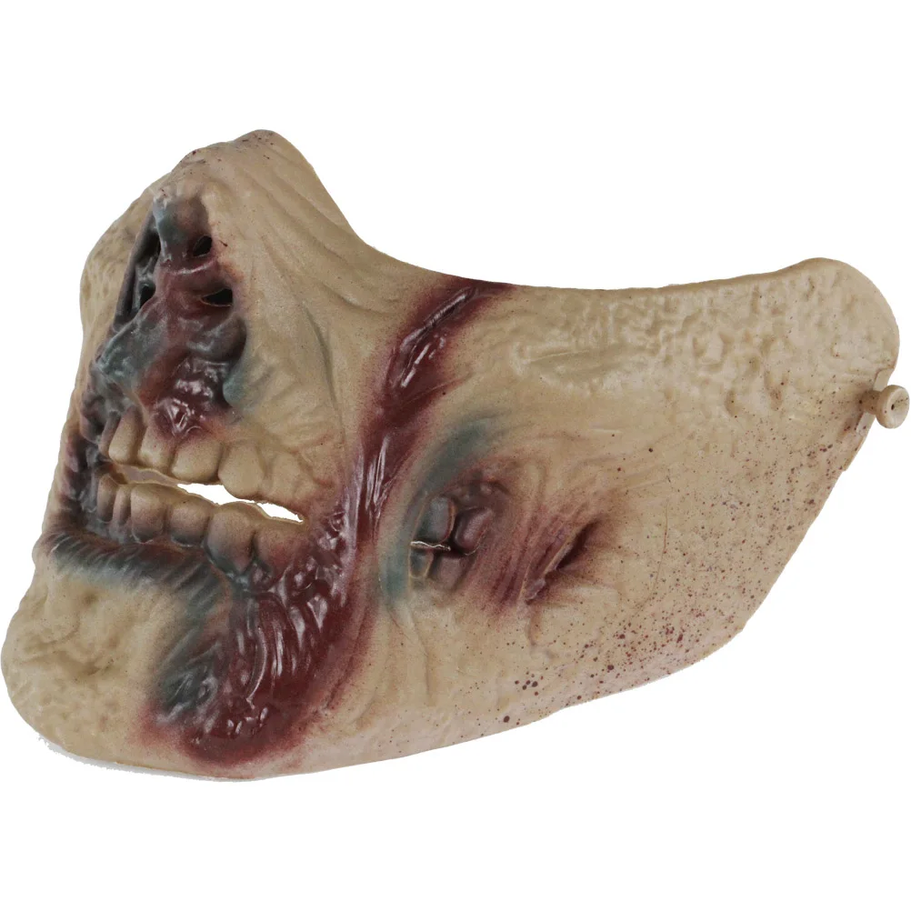 

Halloween Masquerade Scary Half Face Mask Costume Protective Ear Skull Mask for Game Party (Zombie I)