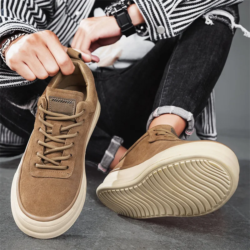 

New Men's Suede Casual Shoes Outdoor Men's Sports Shoes Lace-Up Walking Shoes for Men