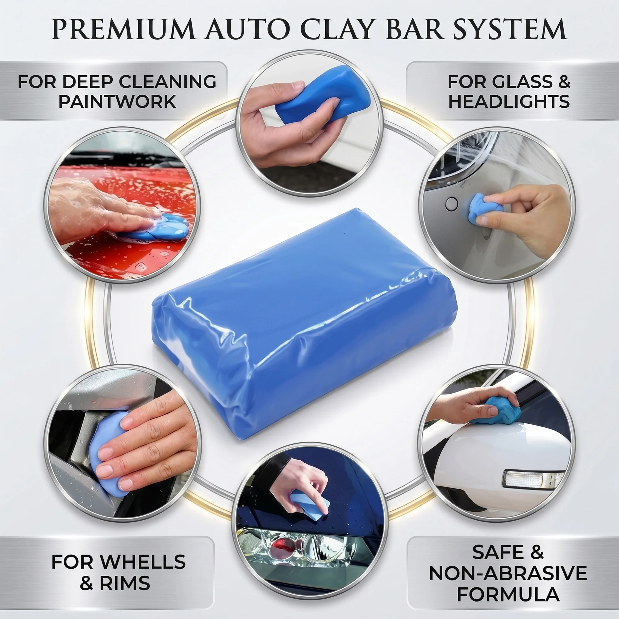 Premium Blue Car Clay Bar 100g Safe Paint Care Washing Mud Auto Detailing Tool For Smooth Vehicle Surface Remove Stubborn Dirt view 4