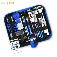 KATWAY Watchmaker Band Link Clockmaker Accessory 212pcs Watch Opener Repair Kit Clock Pry Screwdriver Pin Hammer Set HH-AA50
