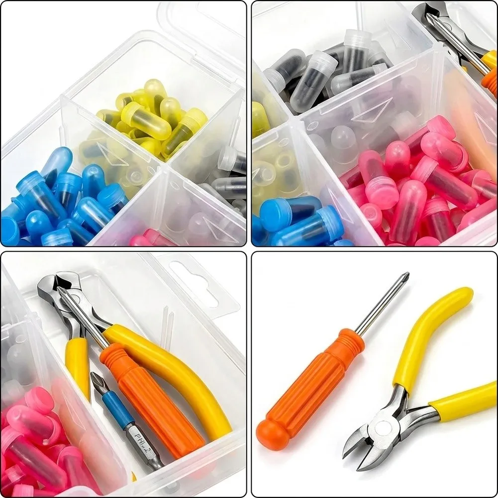Tire Repair Kit 80pcs Rubber Nails with Iron Core Screw Type for Tubeless Tires Cars Trucks Motorcycles On-the-Spot Fix