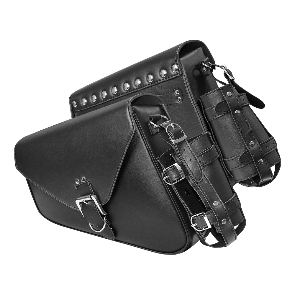 

Черные кожаные водонепроницаемые сумки для мотоциклов, багажные сумки для Sportster XL883, Rocket Roadster, Kawasaki Vulcan Touring