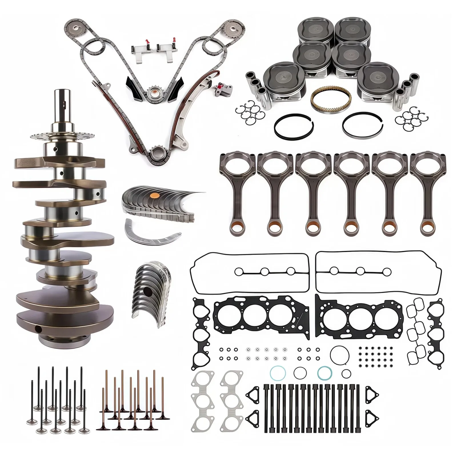 AP01 1GR-FE Engine Overhaul Rebuild Kit For 2003-2009 Toyota Tacoma 4Runner 1GRFE 4.0L 13201-39235 13201-39126