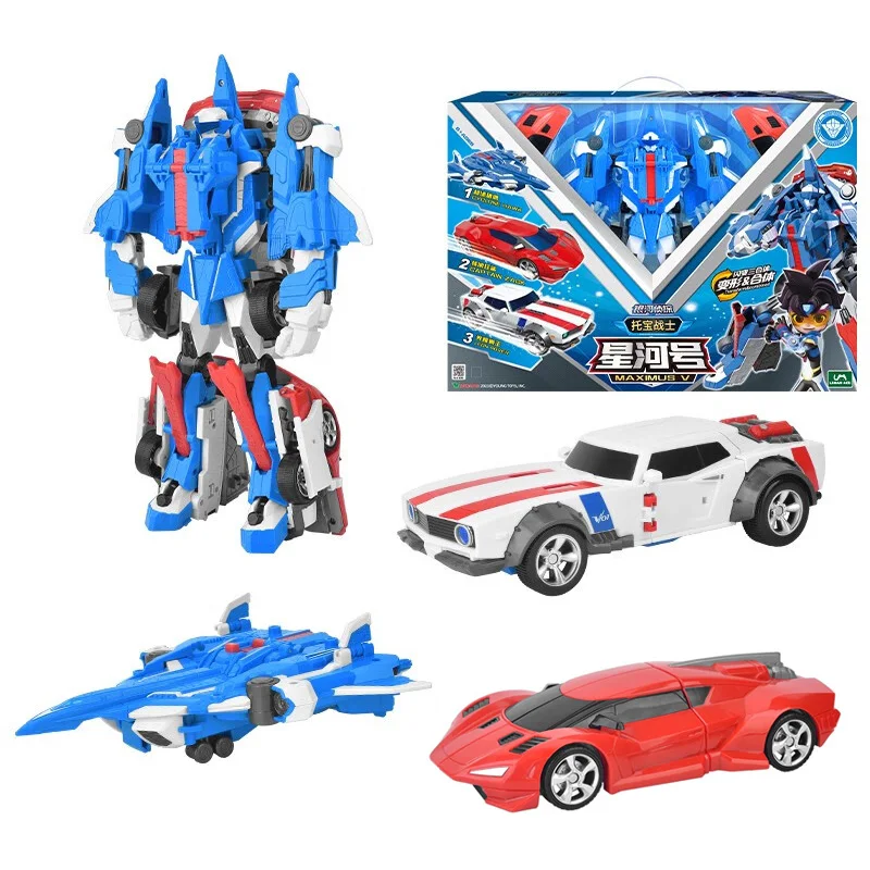 

3 IN 1 Tobot Maximus V Transforming Robot to Car Toy Korea Cartoon Brothers Anime Tobot Transformation Car Toys for Child Gift