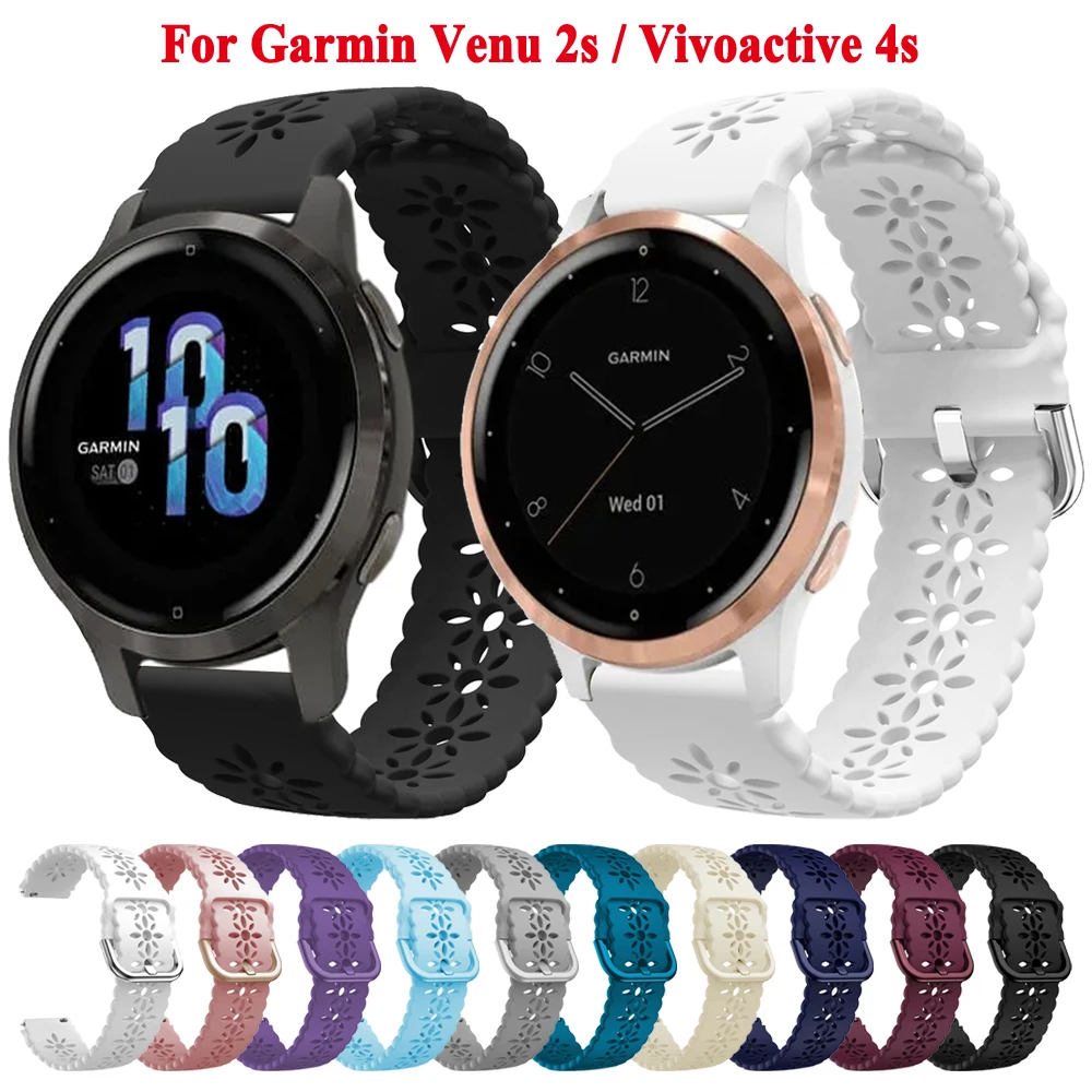 18mm Smartwatch Band Strap For Garmin Venu 2S 3S Vivoactive 4S Watch Belt Wristbands Bracelet Women Watchband