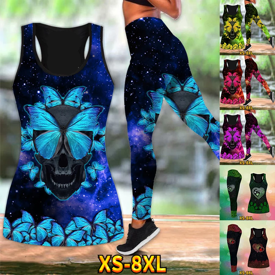 

Animal Print Vest Summer Women's Yoga Pants Colorful Pattern Sports Running Toning Body and Buttocks XS-8XL