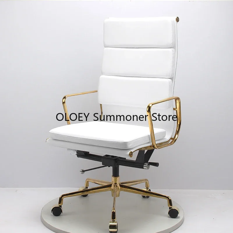 

Designer Minimalism Barber Office Chair Playseat Wheels Luxury Office Chair Lazyboy Leather Silla Oficina Home Furniture YQ50OC