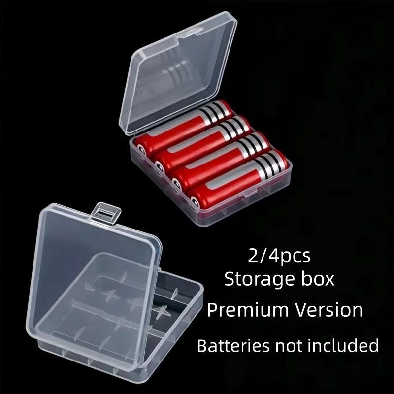 2/4Pcs 18650 Battery Storage Case, Holds 4 Batteries, High Quality, Sturdy & Durable, Portable Battery Organizer