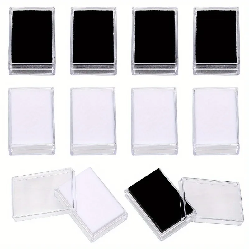 30pcs Clear Gemstone Display Cases Plastic Storage Containers with Sponge Padding & Lids for Loose Diamonds and Precious Stones