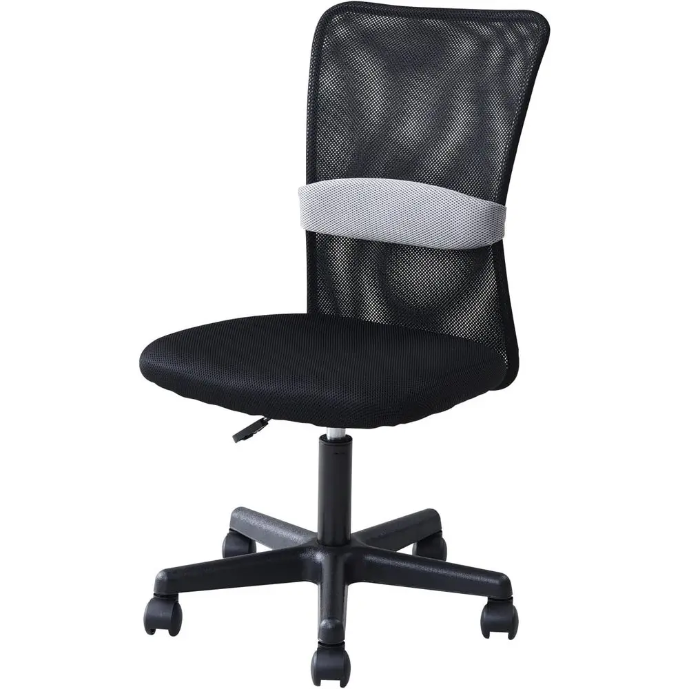 

EHL-50(BK) Oice Chair, Compact, Mesh, High Back, with Waistrest, Width 20.3 x Depth 23.2 x Height 33.5-38.2 inches
