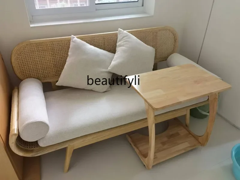 أريكة الروطان الخشبية الصلبة للسرير والإفطار لغرفة المعيشة كرسي الروطان نموذج غرفة مصمم أثاث إبداعي فاخر خفيف