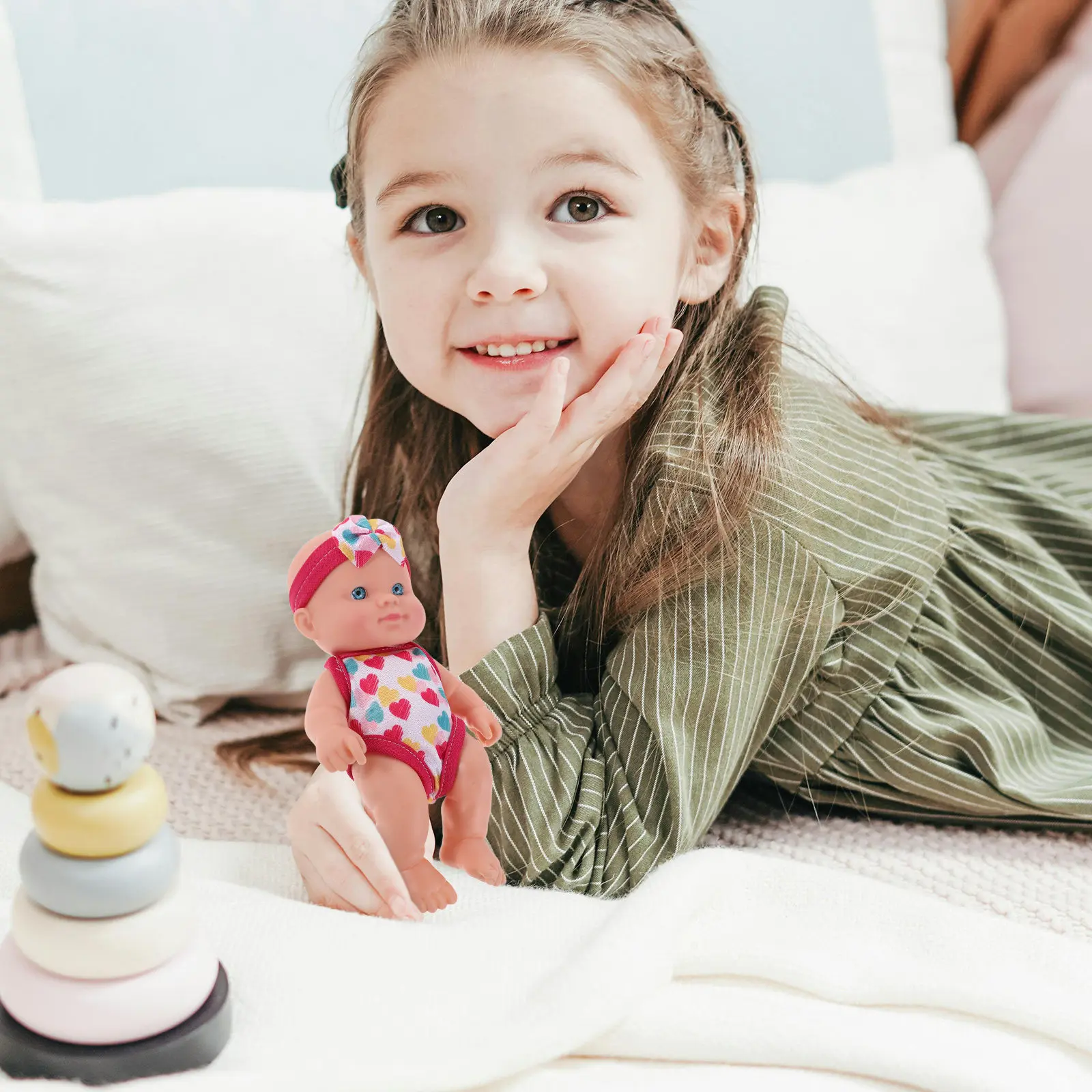 Schwimmendes Baby-Badespielzeug, Rosa Badeanzug, Wasserdichtes Rollenspiel-Pool-Spielzeug, Sommer-Spaß, Badewannenspielzeug