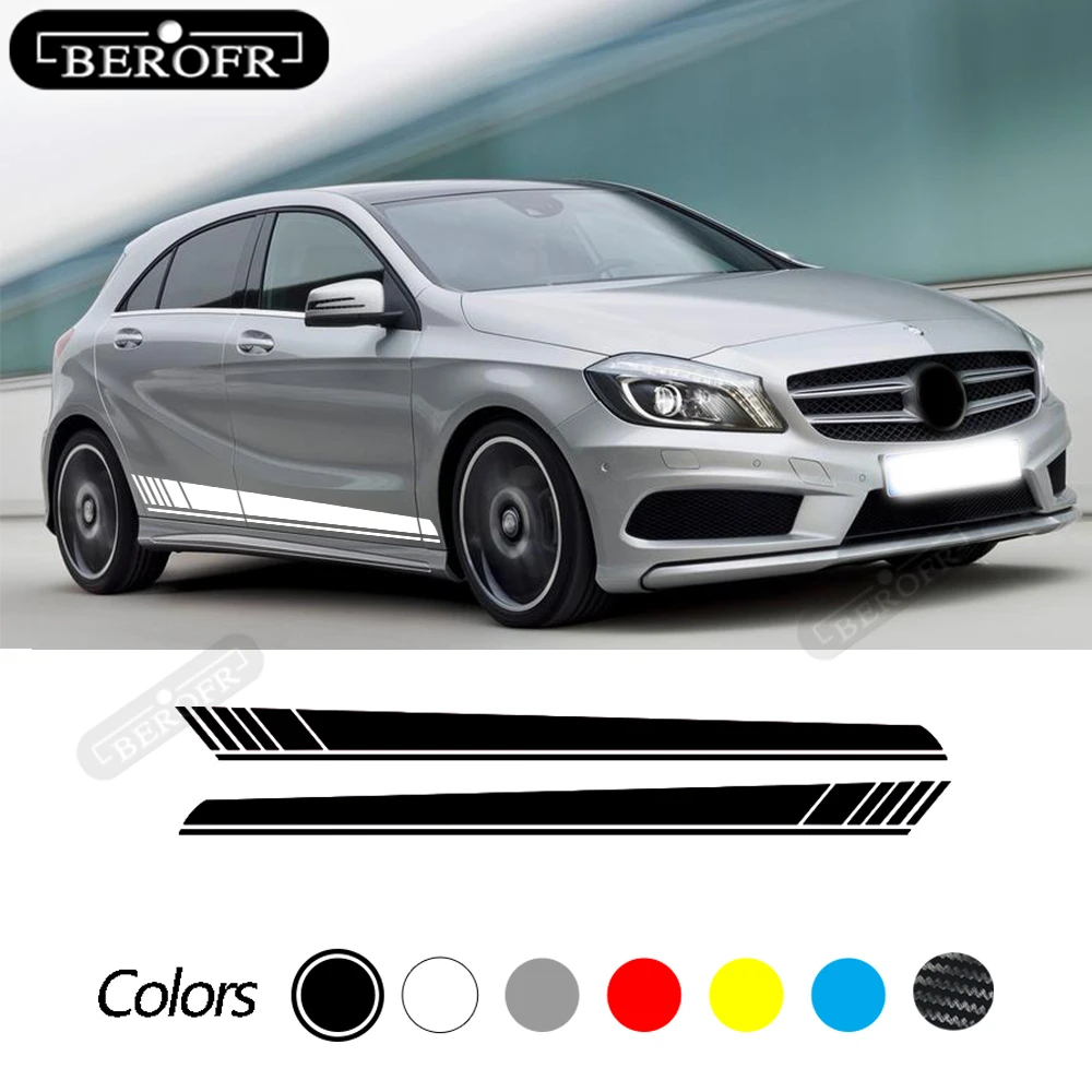 

Car Side Body Stickers Stripe Skirt Film Decals For Mercedes Benz A Class W176 W177 A45 A180 A200 A220 A250 X117 AMG Accessories
