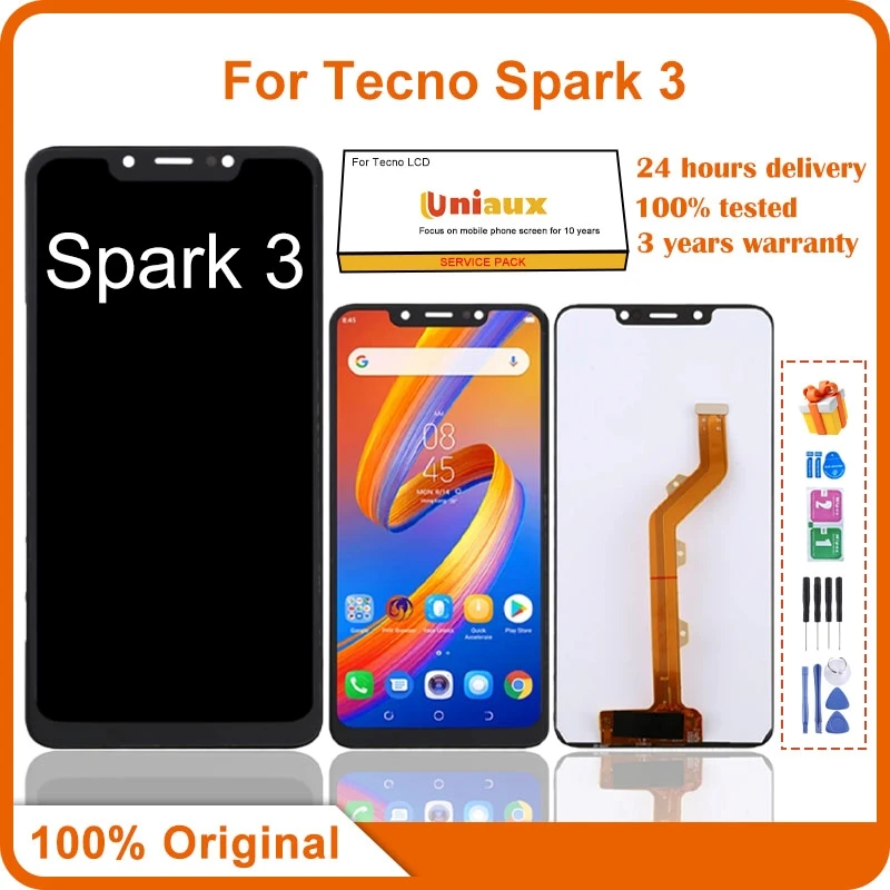 

For Tecno Spark 3 Mobile Phone LCD Screen Display assembly Touch Screen LCD Panel Replacement
