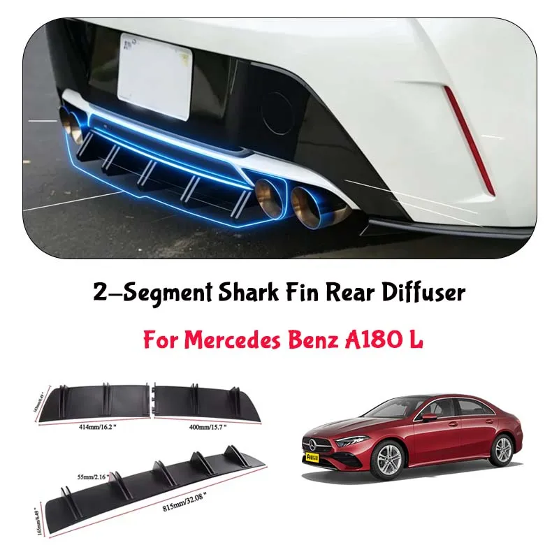 For Mercedes Benz A180 L Shark Fin Rear Diffuser Split Chassis Spoiler Auto Aerodynamic Parts Aerodynamic Modification