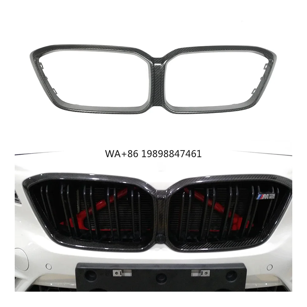 

Prepreg Dry Carbon Fiber Car Front Racing Grille for BMW F87 M2C 2019 2020 Competition Front Body Kits Middle Grille Frame Mesh