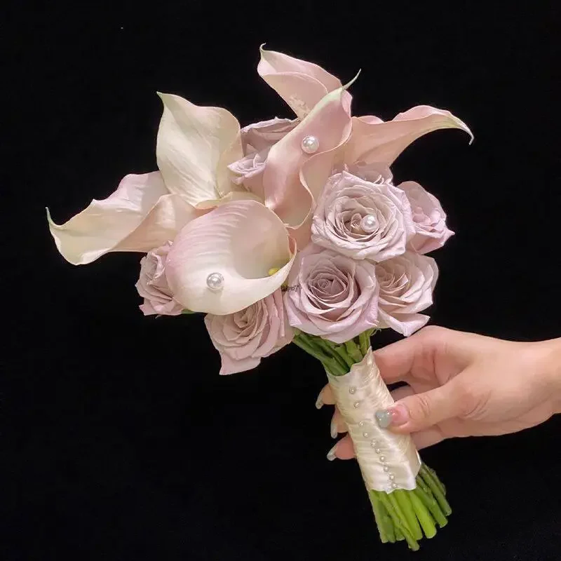 Small fresh finished calla lily arum bouquet simulated soap bouquet certificate engagement wedding practical gift photo