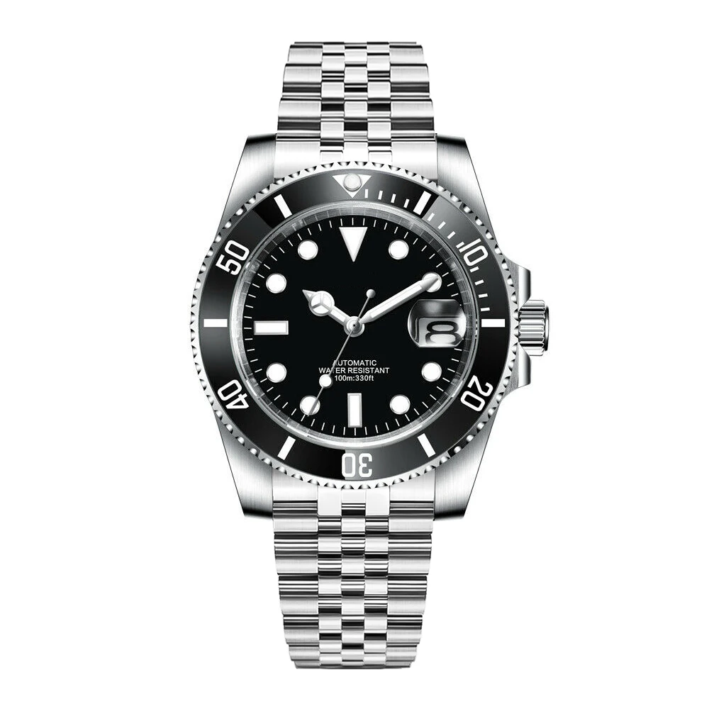 DIY Logo 40MM Dive Watch NH35 Automatic WristWatch 10Bar Waterproof Luminous Sapphire Ceramic bezel dress Watches Men Reloj