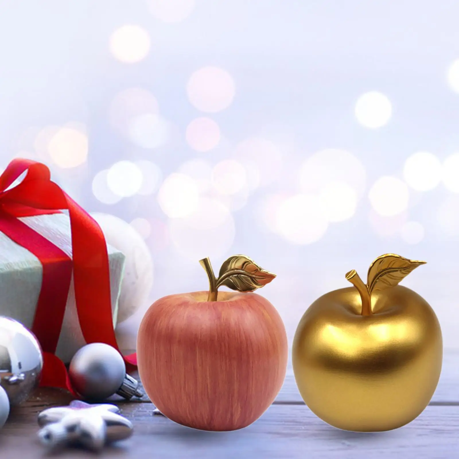 Apple Statue Tabletop Ornament Christmas Decoration Simple Fruit Sculpture for