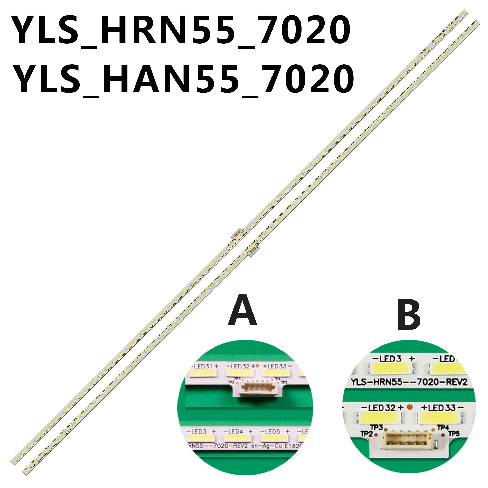 Bande de rétroéclairage LED (2) pour KD-55X8506C KD-55X8507C 75.P3C08G001 15A09N SYV5541 YLS _ HAN55 _ 7020 REV2 YLS _ HRN55 _ 7020 _ REV2 E162061