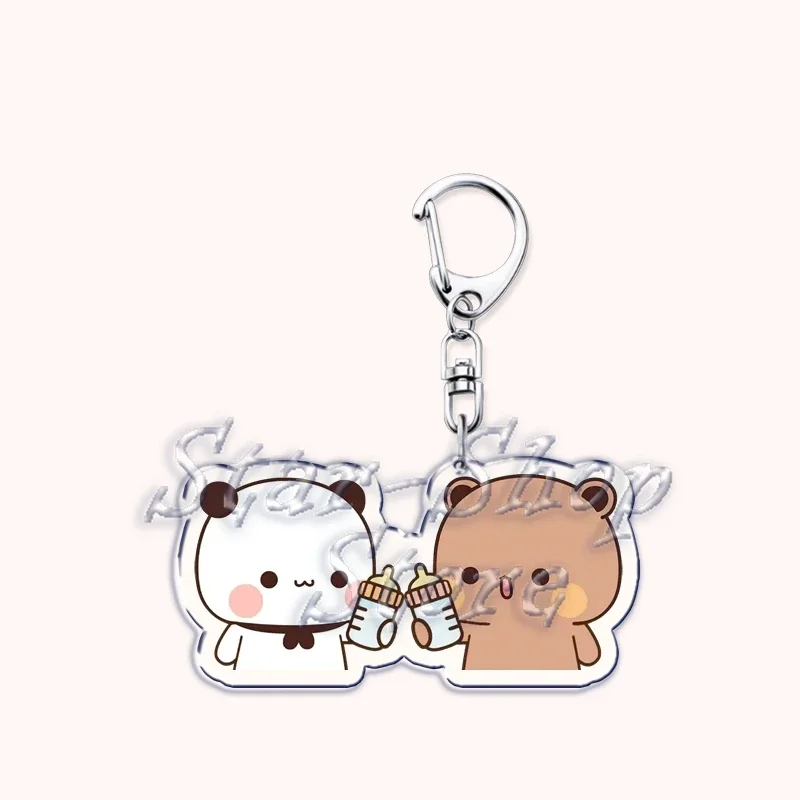Urocze Bubu jedzą breloki Dudu para zakochanych Grey Bear Panda Yier brelok dla torba na akcesoria prezenty dla zakochanych fanów biżuterii