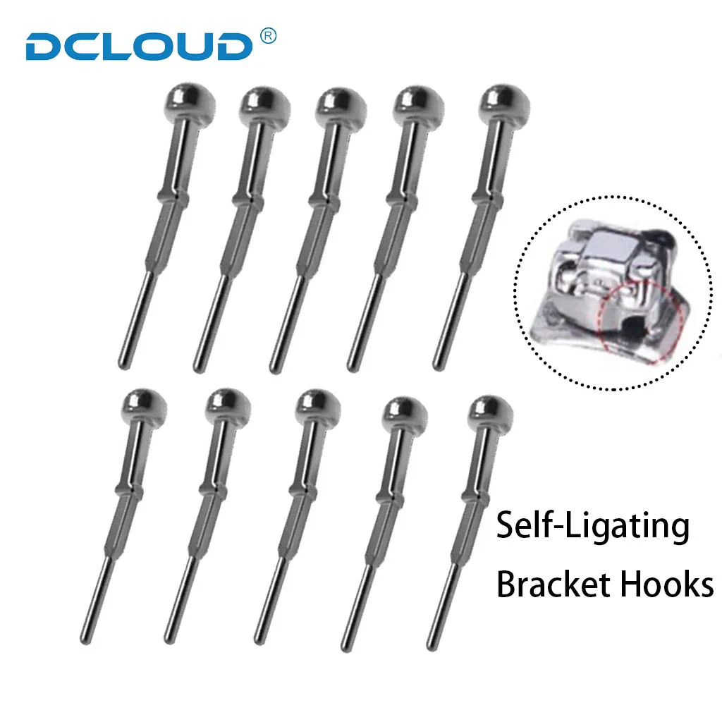 Dental Orthodontic Lingual Button Crimpable Hooks Metal Bondable Direct Eyelets Traction Hook Dentistry Accessories Materials