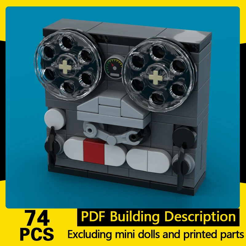 

City Street View Model MOC Building Bricks Retro Reel To Reel Modular Technology Gifts Holiday Assemble Children Toys Suit