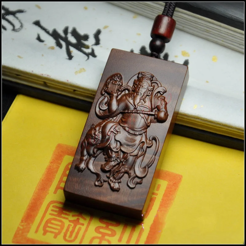 Lightning strike jujube  Statue of Zhao Gongming, the God of wealth  Fupai,  Exquisite Taoist magic articles