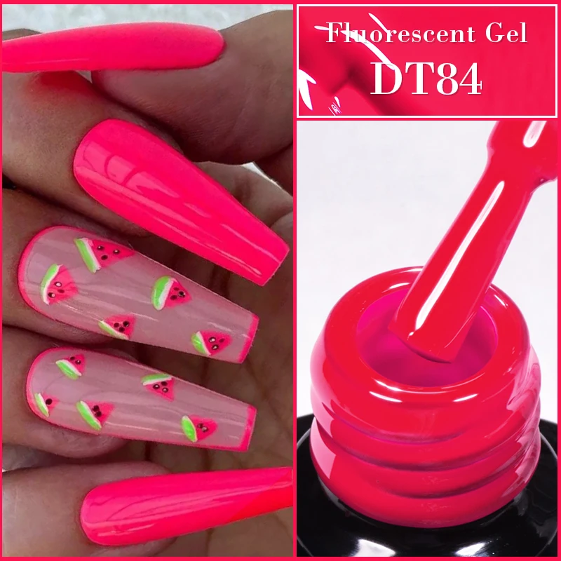 7ML Fluorescent Color Gel Nail Polish Summer Neon Gel Semi Permanent Varnishes Nail Art Manicure Soak Off LED UV LED Gel Polish