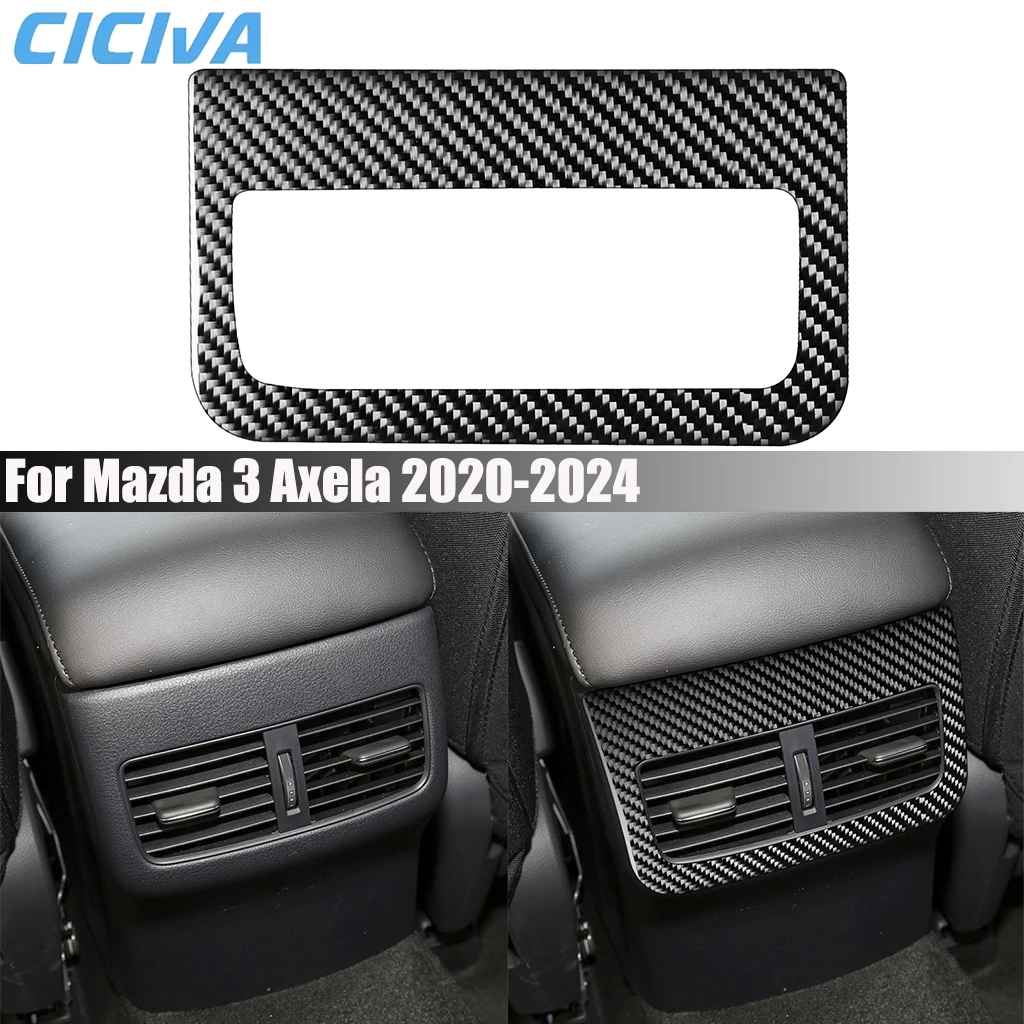 

Carbon Fiber Car Accessories Rear Center Air Vent Outlet Panel Interior Cover Modified Trim Sticker For Mazda 3 Axela 2020-2024