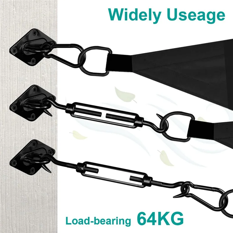 

T98C-44 Pcs Sun Shade Sail Hardware Kit For Triangle Rectangle Sun Shade Sail Installation,For Patio, Garden Outdoors