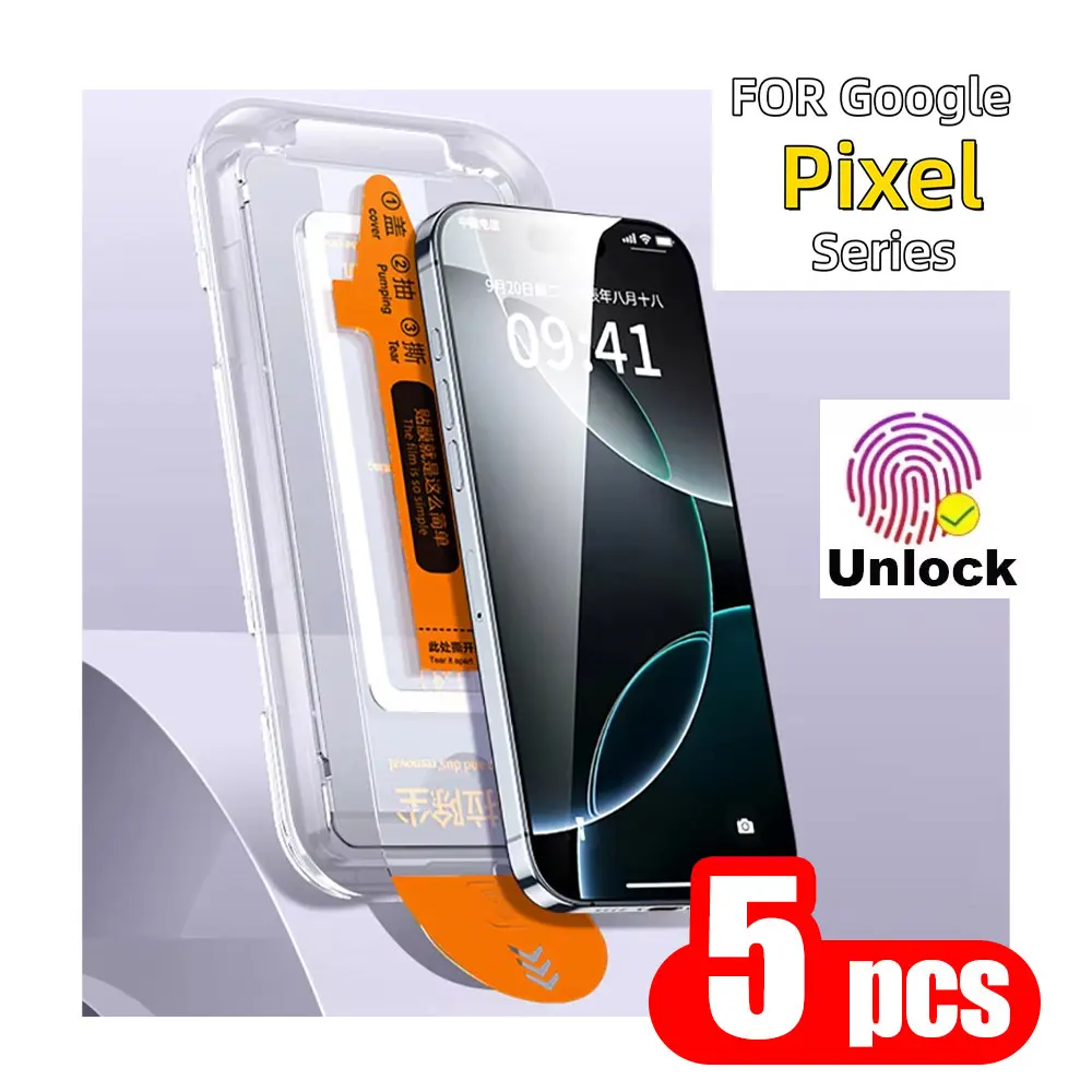

1-5PCS Fingerprint Unlock Dust Free Easy Installation Screen Protector For Google Pixel 10 Pro XL 10 9 9A 9Pro XL Tempered Glass