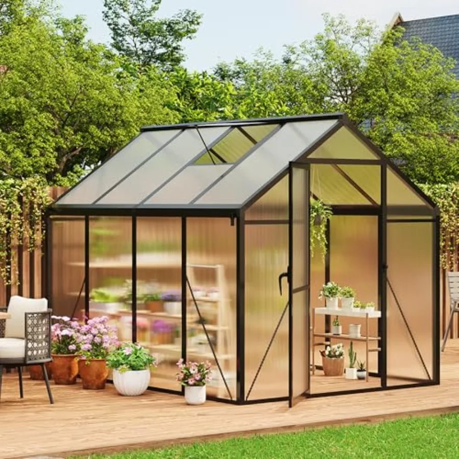 Feet house, Outdoor houses, Polycarbonate Panels with Aluminum Frame, Adjustable Roof Vent and Lockable Door, Houses for Outsid